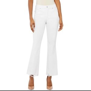 Scoop raw hem kick flare jeans